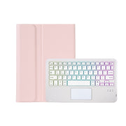 AM18-AS Tri-color Backlight Bluetooth Keyboard Leather Case with Touchpad For Lenovo XiaoXin Pad Pro 2022 11.2 inch(Pink)