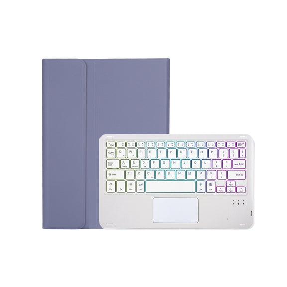 AM18-AS Tri-color Backlight Bluetooth Keyboard Leather Case with Touchpad For Lenovo XiaoXin Pad Pro 2022 11.2 inch(Blue)