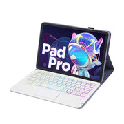 AM18-AS Tri-color Backlight Bluetooth Keyboard Leather Case with Touchpad For Lenovo XiaoXin Pad Pro 2022 11.2 inch(Blue)