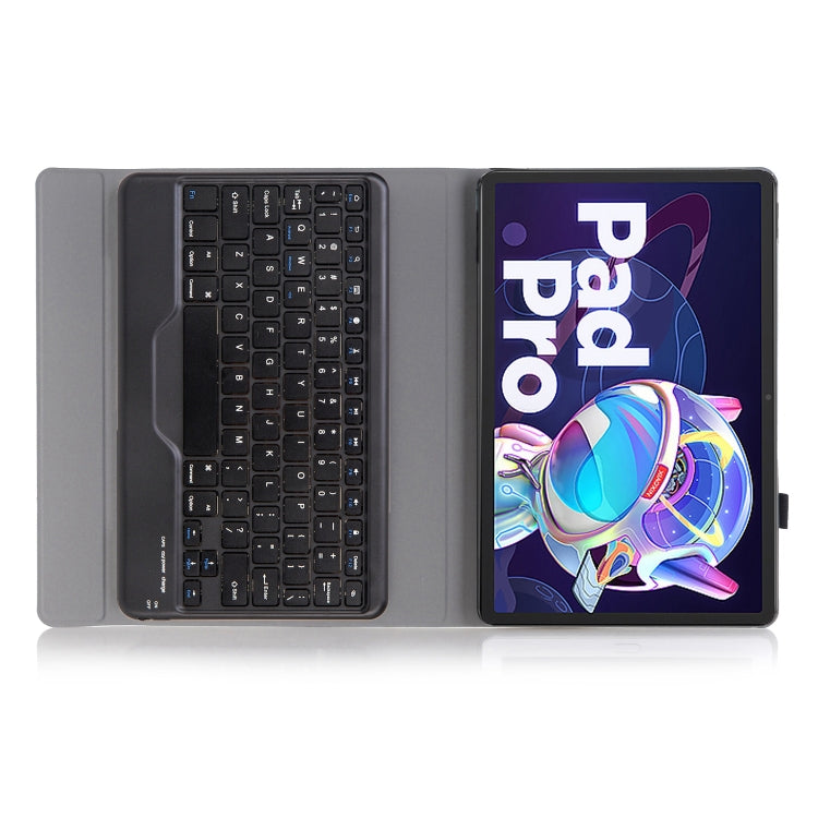 AM18-B Bluetooth Keyboard Leather Case For Lenovo XiaoXin Pad Pro 2022 11.2 inch(Blue)