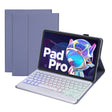 AM18-BS Tri-color Backlight Bluetooth Keyboard Leather Case For Lenovo XiaoXin Pad Pro 2022 11.2 inch(Blue) - Lenovo Keyboard by PMC TechLife | Online Shopping South Africa | PMC TechLife
