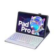 AM18-BS Tri-color Backlight Bluetooth Keyboard Leather Case For Lenovo XiaoXin Pad Pro 2022 11.2 inch(Blue)