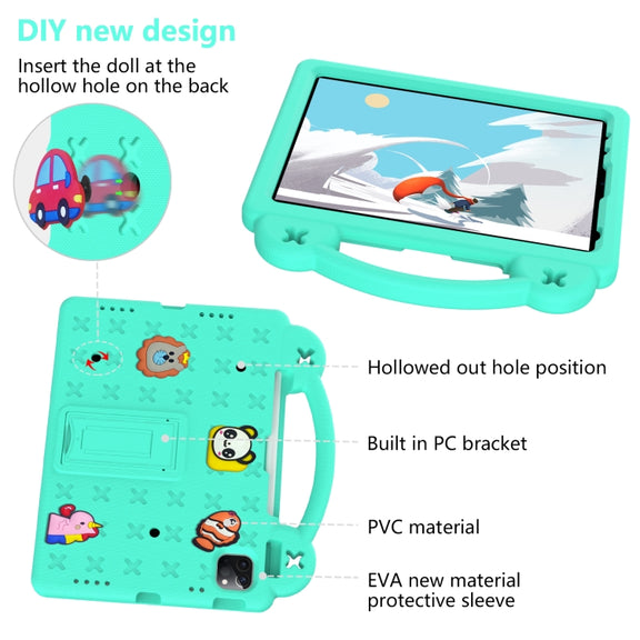 Handle Kickstand Children EVA Shockproof Tablet Case For iPad Pro 11 2018 / 2020 / 2021(Mint Green)