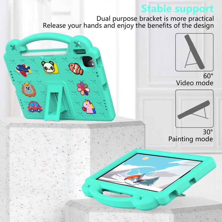 Handle Kickstand Children EVA Shockproof Tablet Case For iPad Pro 11 2018 / 2020 / 2021(Mint Green)