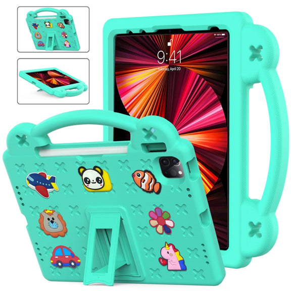Handle Kickstand Children EVA Shockproof Tablet Case For iPad Pro 11 2018 / 2020 / 2021(Mint Green)
