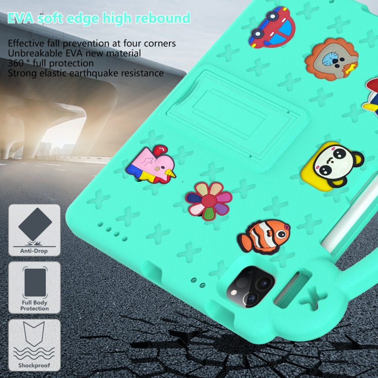 Handle Kickstand Children EVA Shockproof Tablet Case For iPad Pro 11 2018 / 2020 / 2021(Mint Green)
