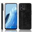 For OPPO Reno7 4G Sewing Cow Pattern Skin PC + PU + TPU Case(Black) - OPPO Cases by PMC TechLife | Online Shopping South Africa | PMC TechLife | Buy Now Pay Later Mobicred