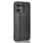 For OPPO Reno7 4G Sewing Cow Pattern Skin PC + PU + TPU Case(Black)
