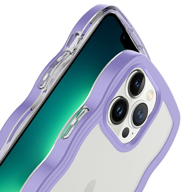 For iPhone 15 Plus Candy Color Wave TPU Clear PC Phone Case(Green)