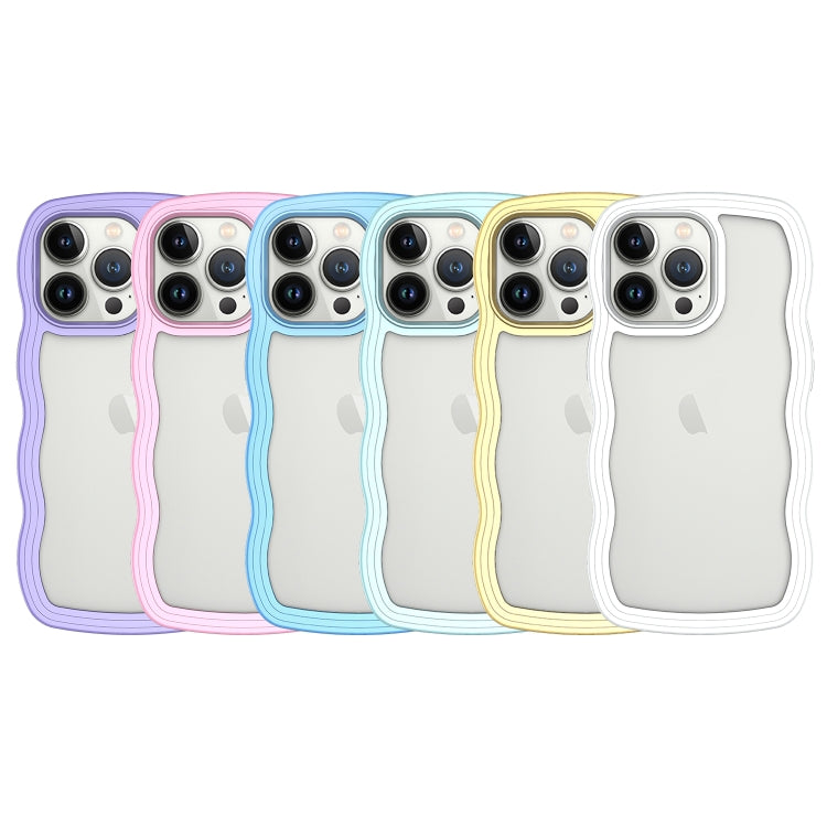 For iPhone 15 Plus Candy Color Wave TPU Clear PC Phone Case(Green)