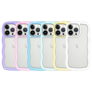 For iPhone 15 Plus Candy Color Wave TPU Clear PC Phone Case(Green)