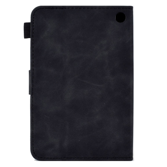 For Amazon Kindle Fire 7 2022 Embossed Smile Flip Tablet Leather Case(Black)