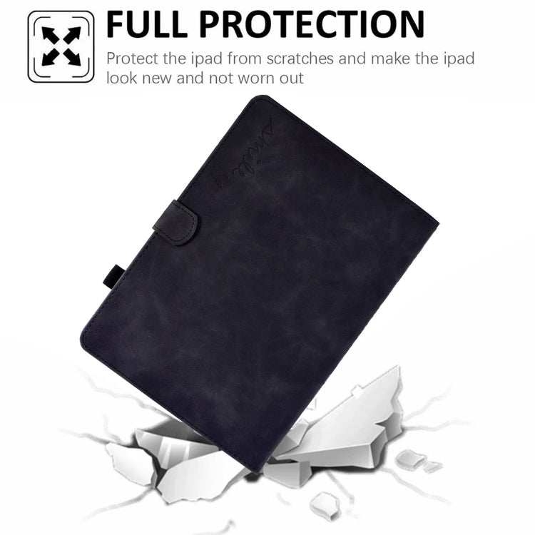 For Amazon Kindle Fire 7 2022 Embossed Smile Flip Tablet Leather Case(Black)