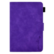 For Amazon Kindle Fire 7 2022 Embossed Smile Flip Tablet Leather Case(Purple)
