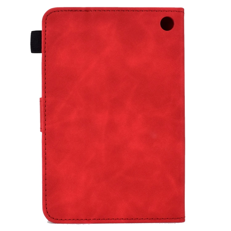 For Amazon Kindle Fire 7 2022 Embossed Smile Flip Tablet Leather Case(Red)