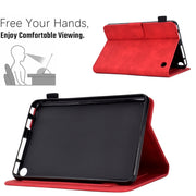 For Amazon Kindle Fire 7 2022 Embossed Smile Flip Tablet Leather Case(Red)