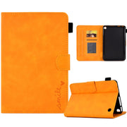 For Amazon Kindle Fire 7 2022 Embossed Smile Flip Tablet Leather Case(Khaki)