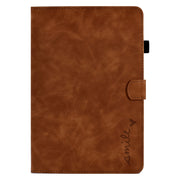 For Amazon Kindle Fire HD 8 2022 / 2020 Embossed Smile Flip Tablet Leather Case(Brown)