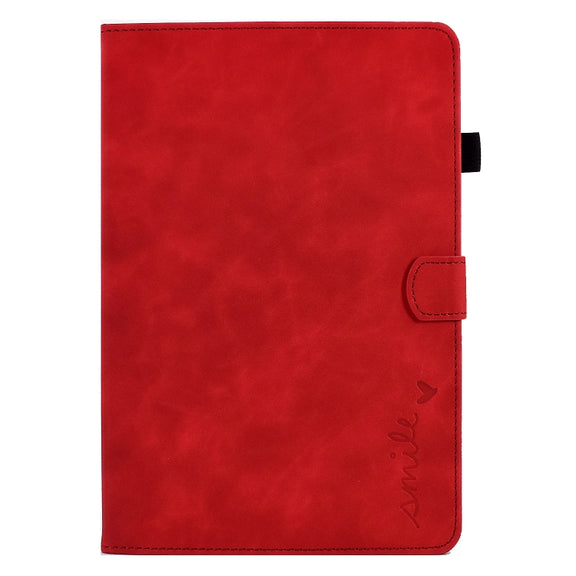 For Amazon Kindle Fire HD 8 2022 / 2020 Embossed Smile Flip Tablet Leather Case(Red)