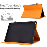 For Amazon Kindle Fire HD 8 2022 / 2020 Embossed Smile Flip Tablet Leather Case(Khaki)