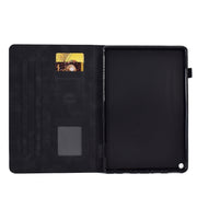 For Amazon Kindle Fire HD 10 2021 Embossed Smile Flip Tablet Leather Case(Black)