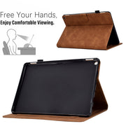 For Amazon Kindle Fire HD 10 2021 Embossed Smile Flip Tablet Leather Case(Brown)