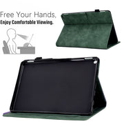For Amazon Kindle Fire HD 10 2021 Embossed Smile Flip Tablet Leather Case(Green)
