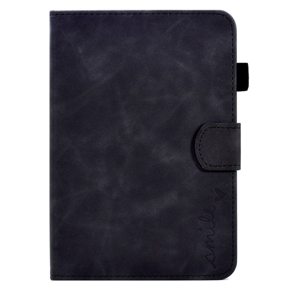 For Amazon Kindle Paperwhite 5 Embossed Smile Flip Tablet Leather Case(Black)