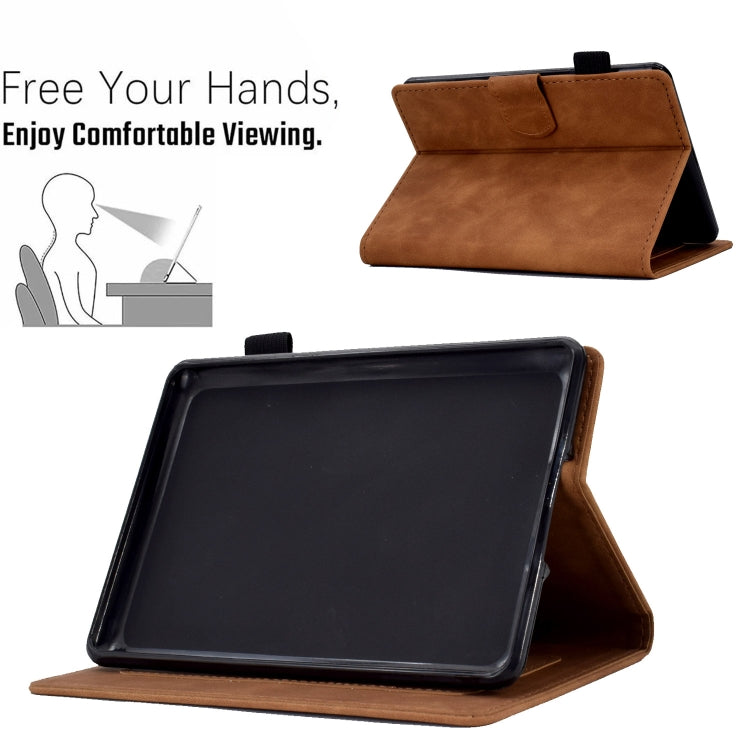For Amazon Kindle Paperwhite 5 Embossed Smile Flip Tablet Leather Case(Brown)