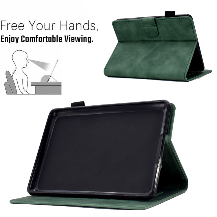 For Amazon Kindle Paperwhite 5 Embossed Smile Flip Tablet Leather Case(Green)