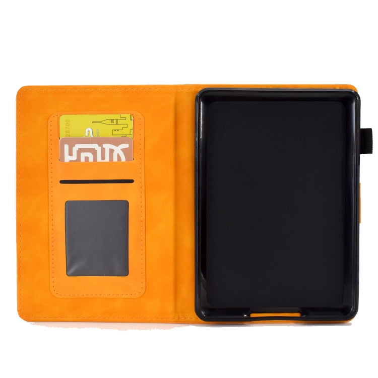 For Amazon Kindle Paperwhite 5 Embossed Smile Flip Tablet Leather Case(Khaki)