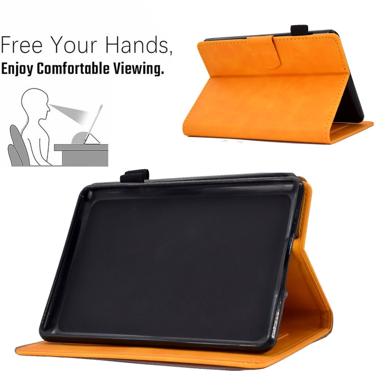 For Amazon Kindle Paperwhite 5 Embossed Smile Flip Tablet Leather Case(Khaki)