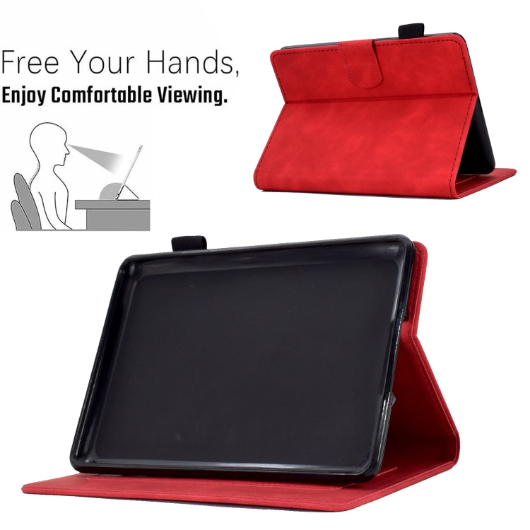 For Amazon Kindle Paperwhite 4/3/2/1 Embossed Smile Flip Tablet Leather Case(Red)