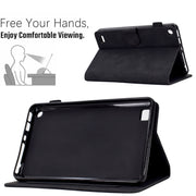 For Amazon Kindle Fire 7 2019/2017/2015 Embossed Smile Flip Tablet Leather Case(Black)