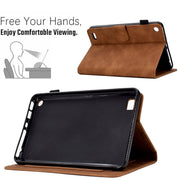 For Amazon Kindle Fire 7 2019/2017/2015 Embossed Smile Flip Tablet Leather Case(Brown)