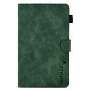 For Amazon Kindle Fire 7 2019/2017/2015 Embossed Smile Flip Tablet Leather Case(Green)