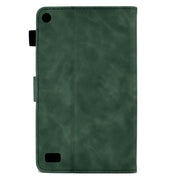 For Amazon Kindle Fire 7 2019/2017/2015 Embossed Smile Flip Tablet Leather Case(Green)