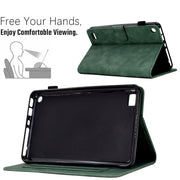 For Amazon Kindle Fire 7 2019/2017/2015 Embossed Smile Flip Tablet Leather Case(Green)
