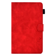 For Amazon Kindle Fire 7 2019/2017/2015 Embossed Smile Flip Tablet Leather Case(Red)
