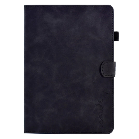 For Lenovo Tab M10 Embossed Smile Flip Tablet Leather Case(Black)