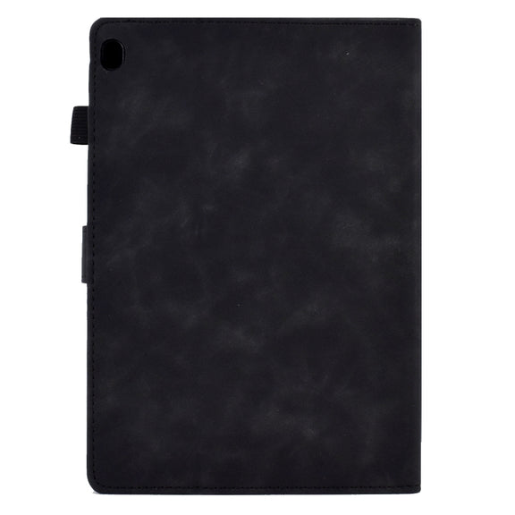 For Lenovo Tab M10 Embossed Smile Flip Tablet Leather Case(Black)