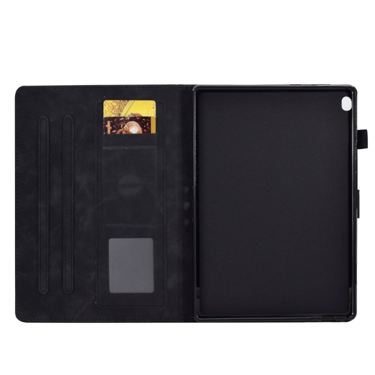 For Lenovo Tab M10 Embossed Smile Flip Tablet Leather Case(Black)