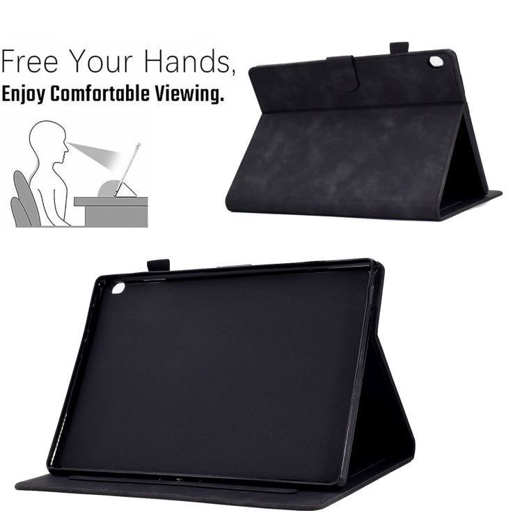 For Lenovo Tab M10 Embossed Smile Flip Tablet Leather Case(Black)