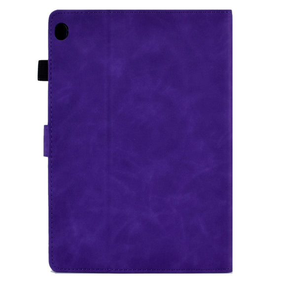For Lenovo Tab M10 Embossed Smile Flip Tablet Leather Case(Purple)