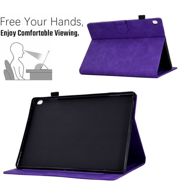 For Lenovo Tab M10 Embossed Smile Flip Tablet Leather Case(Purple)