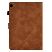 For Lenovo Tab M10 Embossed Smile Flip Tablet Leather Case(Brown)
