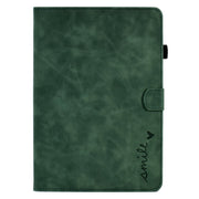 For Lenovo Tab M10 Embossed Smile Flip Tablet Leather Case(Green)