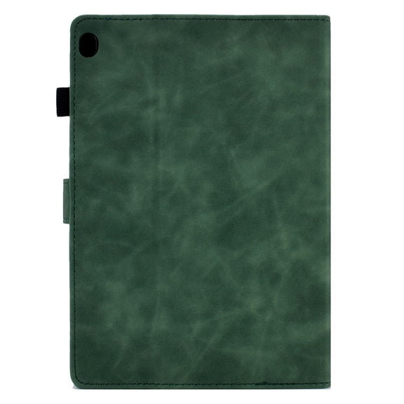 For Lenovo Tab M10 Embossed Smile Flip Tablet Leather Case(Green)