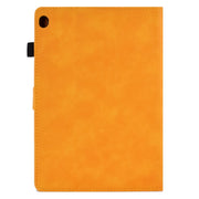 For Lenovo Tab M10 Embossed Smile Flip Tablet Leather Case(Khaki)