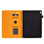 For Lenovo Tab M10 Embossed Smile Flip Tablet Leather Case(Khaki)